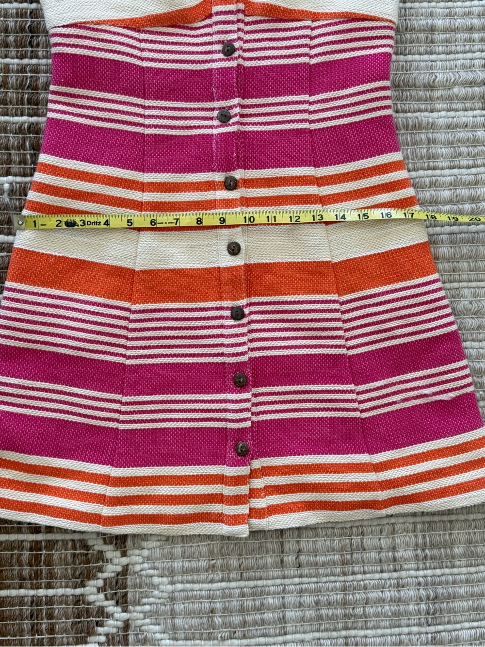 Hutch Cream, Pink, and Orange Striped Button Front Sundress - Picture 12 of 13